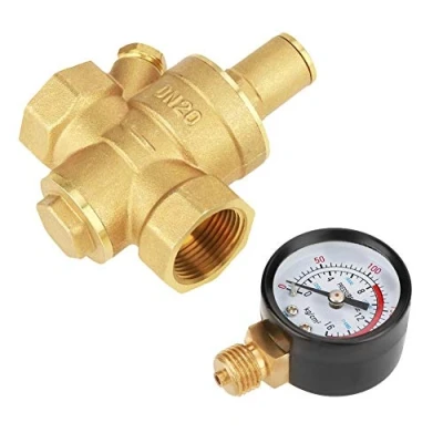 Image de GXMZL régulateur de Pression, Laiton DN20 réglable en Pression d&#039;eau Réducteur avec Compteur jauge