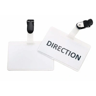 Image de PAVO Pack de 50 Badges visiteur avec Clip 60 x 90 mm Transparent