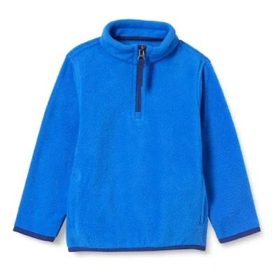 Image de Amazon Essentials Veste Zippée 1/4 en Molleton Polaire Garçon, Bleu, 10 Ans