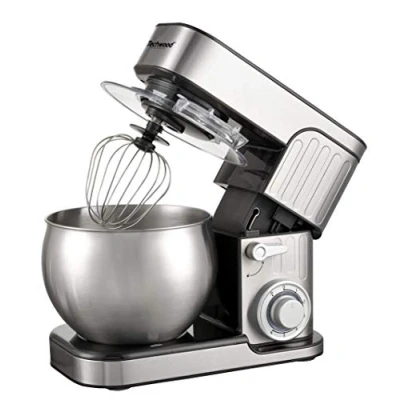 Image de Techwood TRO 1600, Robot Pâtissier, Pâtissier Multifonctions avec Bol en Acier 6 L, 1300 W, Inox