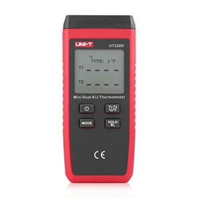 Image de Fdit Thermomètre à Thermocouple Numérique K/J UT320A 50 C 1300 Type avec Affichage LCD C/F Compteur de Température Rétro Eclairage(UT320D)