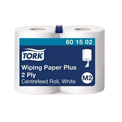 Image de Tork Papier d&#039;Essuyage à Dévidage Central Plus blanc M2, multi usages, 2 x 368 feuilles, 601502