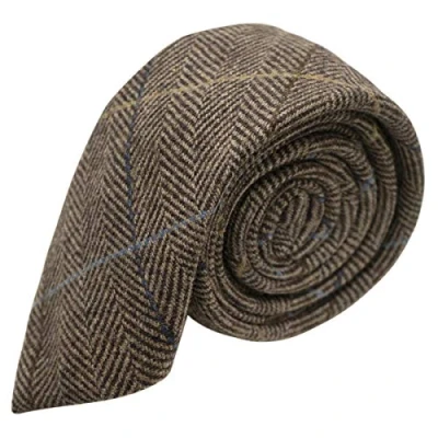 Image de King &amp; Priory Noyer Brun Chevron Check Cravate