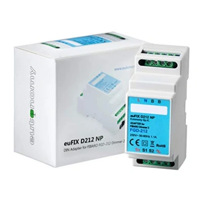 Image de Eutonomy euFIX Adaptateur de rail DIN pour FIBARO Dimmer 2, sans boutons, D212NP