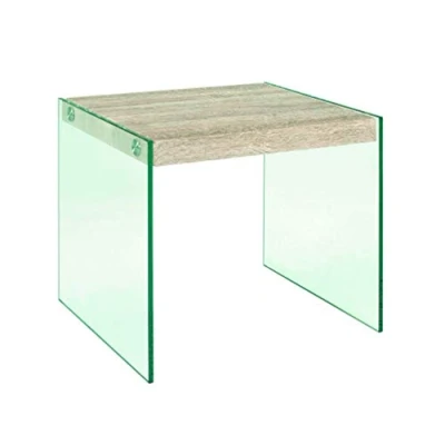 Image de HAKU Möbel Table Basse, Métal, Chêne Clair, L 40 X P 35 H cm