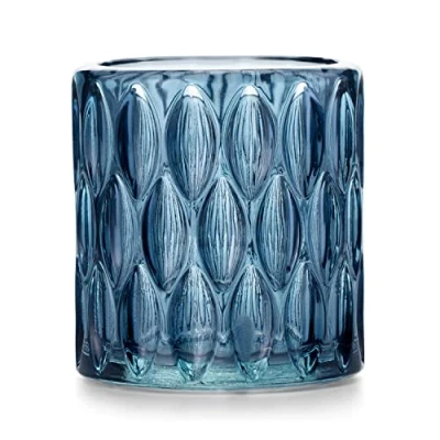 Image de AmeliaHome Photophore en Verre 9 x 9,5 cm Vigo Bleu foncé