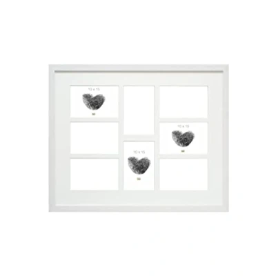 Image de Deknudt Frames S41VF1 P8 Cadre Multi Photos avec 8 Ouvertures Résine Blanc 10 x 15 cm