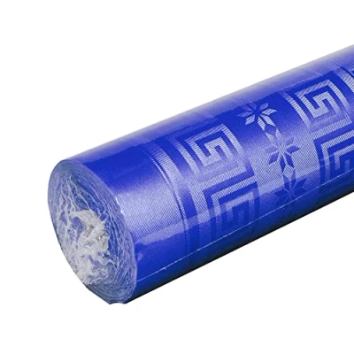 Image de Pro Nappe Réf R485019I jetable en Papier damassé rouleau de 50 M long X 1,18 large au motif universel chic et classique 166 couverts Couleur bleu marine