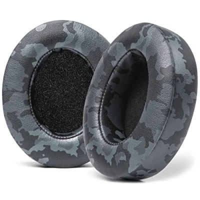 Image de WC Coussinets pour Beats Studio 2 &amp; 3 (B0501, B0500) avec et sans Fil par Wicked Cushions Ne Convient Pas à Solo Cuir PU Souple, Mousse améliorée adhésif Plus résistant Black Camo