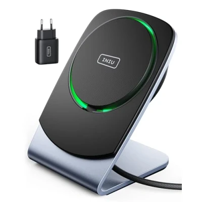 Image de INIU Chargeur Induction iPhone pour Magsafe, 15W Charge Rapide Magnétique sans Fil Refroidissement Efficace 16 15 Pro Max, 14 Plus, 13, 12 (Adaptateur et Câble USB C Inclus)