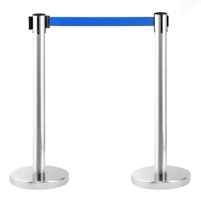 Image de PINNERS poteau séparateur ruban extensible 3 mètres, 2 poteaux de guidage, separation, rétractable, interdit, barrière mètres