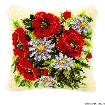 Image de Vervaco Kit coussin au point noué Bouquet de fleurs,Multicolore