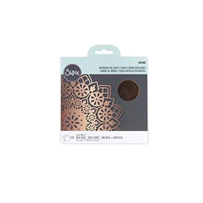 Image de Sizzix 664568 Effectz Feuilles de Transfert métallisées 10 d&#039;or Rose 15,2 x cm, Papier d&#039;aluminium Gold, Taille unique