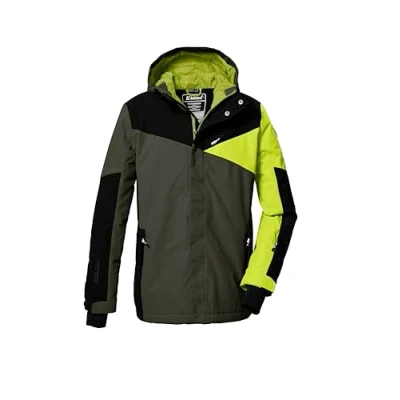 Image de killtec Garçon Veste de ski/veste fonctionnelle avec capuche et jupe pare neige KSW 387 BYS SKI JCKT, oliv, 176, 42077 000