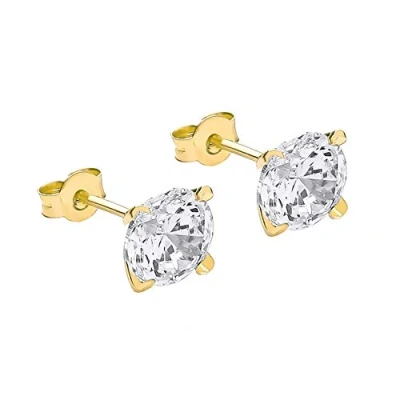 Image de Carissima Gold Clous et Puces Boucles d&#039;Oreilles Femme 9 cts Or 375/1000 Jaune Oxyde de Zirconium