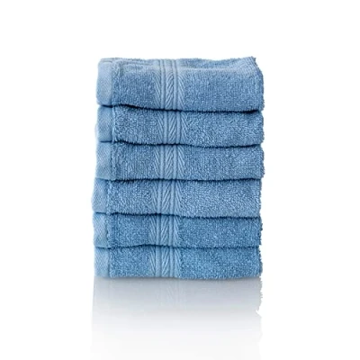 Image de ALCLEAR Lot de Serviettes éponge qualité supérieure, Gamme Disponible en 6 Coloris et 5 Tailles, : Jeans Bleu, Bain 30 x cm, Oeko Tex Standard 100