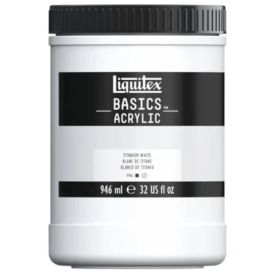 Image de Liquitex Acrylique Basics Tube, Blanc Titane, 946 ml