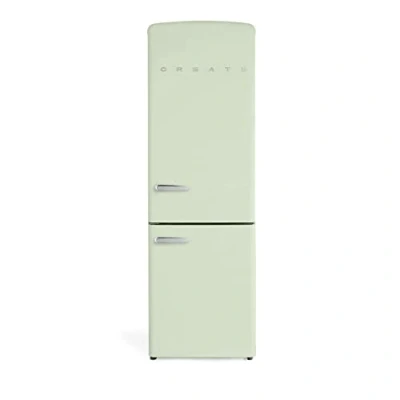 Image de CREATE / FRIDGE STYLANCE/Réfrigérateur combiné Vert Pastel/Style rétro Vintage, avec congélateur, ouverture 135º, pratique, matériaux résistants, 330L, 210W, 60x74,4x190cm