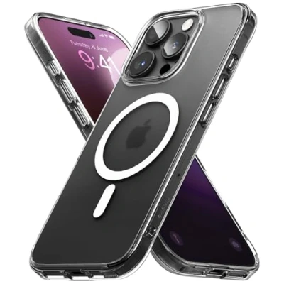 Image de Ringke Coque Compatible avec iPhone 16 Pro Max [Fusion Magnetic Matte] Magnétique Translucide Ultra Fine Solide Rigide Back Souple Bumper Antichoc Protection Étui Case Accessoires