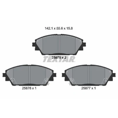 Image de TEXTAR 2587501 Jeu de plaquettes frein avec indicateur d&#039;usure MAZDA: 3 Berline, 3/5 portes, CX