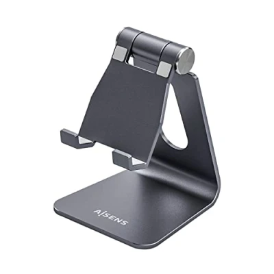 Image de AISENS MS1PM 083 Support de Table réglable (1 pivote) pour téléphone/Tablette, Gris