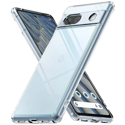 Image de Ringke Coque Compatible avec Google Pixel 7a [Fusion] Transparente Solide Rigide Polycarbonate Back TPU Souple Bumper Étui Antichoc de Protection Clear