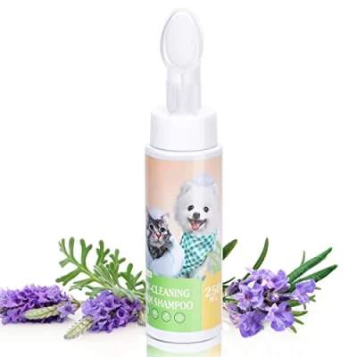 Image de Nobleza Shampooing Sec Doux pour Chien et Chat Lapin,Après Avoir promené Le Chien,Avant d&#039;aller au lit,Shampooing Chaton Chiot,Lavage sans Eau ni Rinçage Senteur de Lavande 250 ML