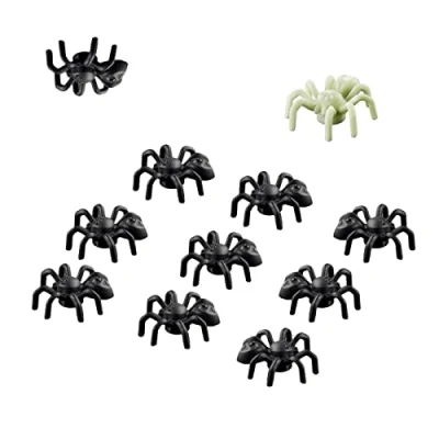 Image de LEGO Animal Halloween Accessory 10 Black Spiders 🕷 (with Bonus Glow in The Dark Spider)