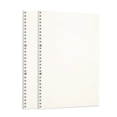Image de Zelten Recharge de papier perforé pour reliure à 6 trous Journal intime rechargeable (A4/30 Hole, Dotted)