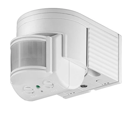 Image de goobay 95175 Détecteur mouvement infrarouge Extérieur / Montage saillie Rotation, inclinaison Portée 12m Zone détection 180 Classe protection IP44 Protégé contre projections d&#039;eau blanc