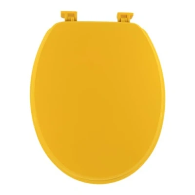 Image de Abattant WC en Bois Jaune Moutarde avec kit de fixation TENDANCE