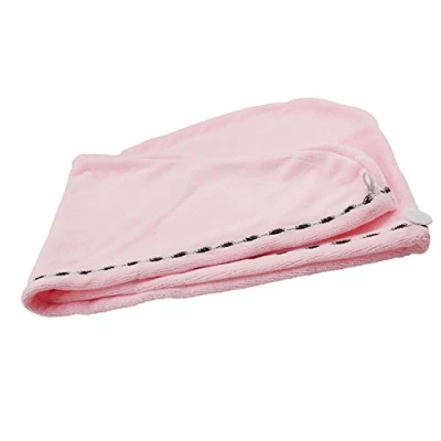Image de Chickw1 Arc Cheveux Microfibre seche Rapidement Serviette enroulee de Bonnet Bain (Rose)