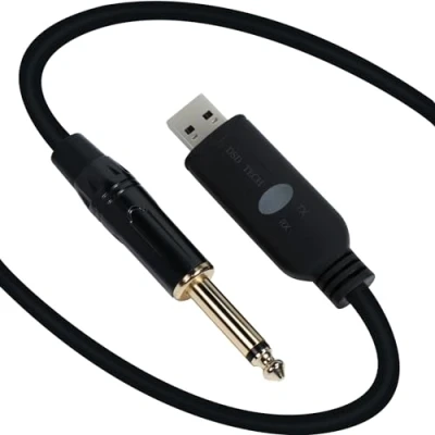 Image de DSD TECH SH AU20B Câble audio d&#039;enregistrement USB vers 6,35 mm Prend en charge le taux d&#039;échantillonnage 96 kHz 24 bits
