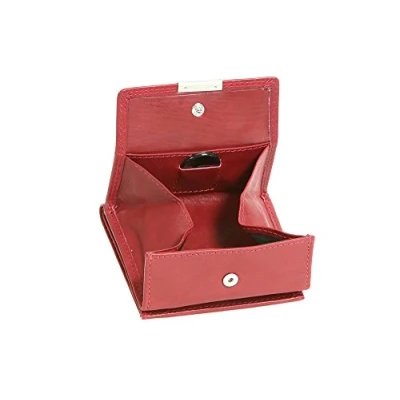 Image de LEAS Modèle Vienne Portemonnaie Particulier en Cuir véritable avec Protection RFID Blocage, Fabrication façon « viennoise », Compartiment à Monnaie carré, Cerise/Rouge Special Edition&#039;&#039;