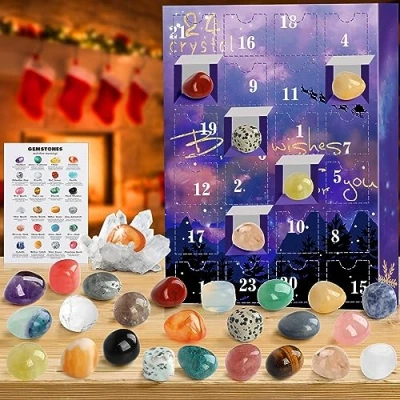 Image de Calendrier de l&#039;avent 2024 Enfant Pierre Précieuse et Fossile pour Filles Garçons Cadeau Noël Calendriers lavent for Femme Fille Kinder Avent (#5)