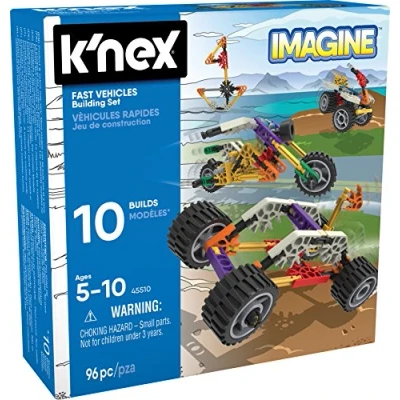 Image de K&#039;Nex Imagine 45510 10 Model Beginner Fun Fast Vehicles Building Set, Construction Toys for Sensory Play, 96 Piece Stem Learning Kit, Educational Suitable Girls and Boys Aged 5 +