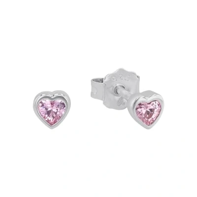 Image de Prinzessin Lillifee Boucles d&#039;oreilles à tige en argent sterling 925 pour fille, avec zircone synthétique, 0,4 cm, rose, cœur, livré dans une boîte cadeau, 2021046