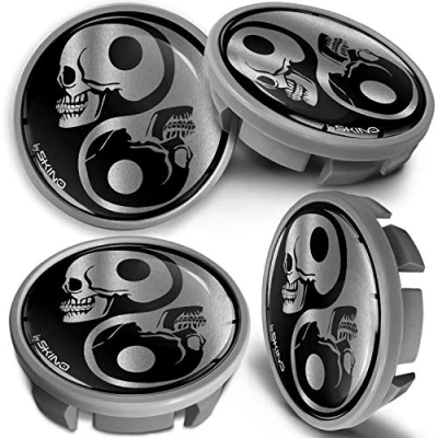 Image de SkinoEu Lot de 4 Enjoliveur Cache Moyeux Capuchon Centre Roue 65 mm, Compatible avec VW Enjoliveurs 3B7 601 171 / 6U7 CVS 5