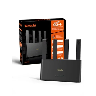 Image de Tenda Routeur 4G08 Box 4G+ CAT6 300Mbps, AC1200 Double Bande, avec Carte SIM Nano Débloquée, 4 Antennes Externe,Port Gigabit LAN/WAN,OpenVPN, MU MIMO,Mesh WiFi+,Plug et Play