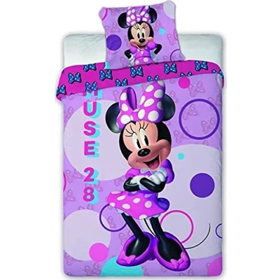 Image de Minnie disney housse de couette parure lit 140x200 cm+ 1 taie 63x63 cm.