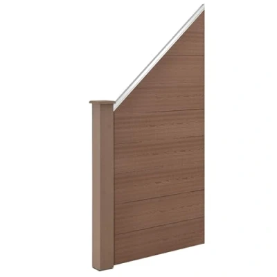 Image de NEU.HOLZ Clôture de Jardin Brise Vue Vent Bois Composite (WPC) Brun 180 x 96 cm