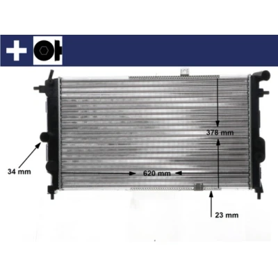 Image de MAHLE ORIGINAL CR 438 000S Radiateur du moteur pour véhicules avec système de climatisation 618 375 28 vis ailettes jointes mécaniquement