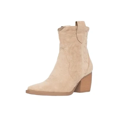 Image de Elara Bottes Femme Bottines de Cowboy Chunkyrayan DE326S Khaki Suede 39