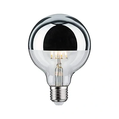 Image de Paulmann Lampe à incandescence LED 28673 G95 7W avec miroir frontal argenté 2700K blanc chaud intensité variable E27, 1 pièce (lot de 1)