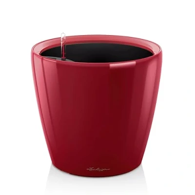 Image de Lechuza Pot de Fleurs d&#039;Interieur Premium Classico Ls Réserve d&#039;Eau Intégrée Coloris Rouge Scarlet Ø 21 X 20 cm