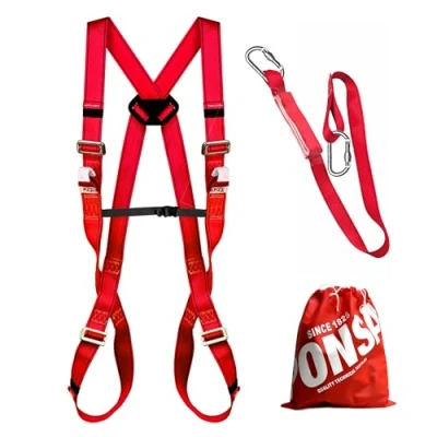 Image de PONSA CGPK7S HARNAIS DE SÉCURITÉ ANTICHUTE travail en hauteur: KIT PROFESSIONNEL avec 2 points d&#039;ancrage, absorbeur d&#039;énergie sangle et mousquetons