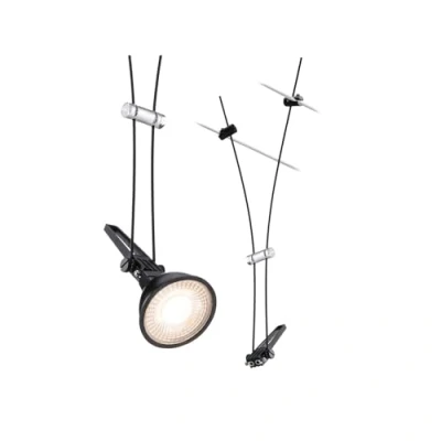 Image de Paulmann 94489 CorDuo Système de Câbles Spot Individuel Comet DC 12V max. 50 watt Éclairage Extensible Noir Mat Métal GU5,3 sans Ampoules