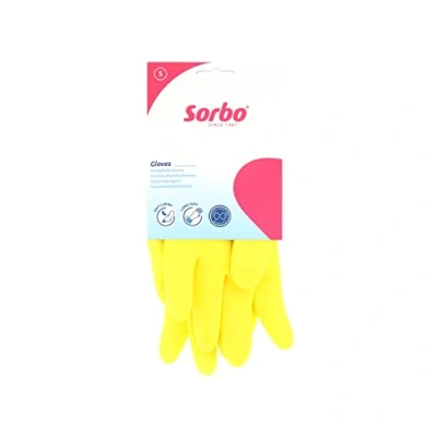 Image de Sorbo Gants de ménage, Vaisselle en Latex, Doublure Douce, Manchette Extra Longue, qualité Durable, Jaune