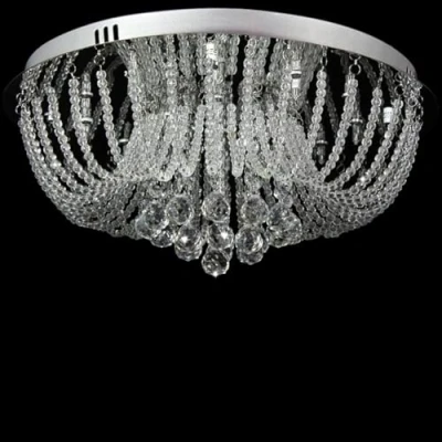 Image de A1A9 Lustre en Cristal Moderne, Plafonniers K9 à Gouttes Transparentes, éclairage Suspendu Encastré Chromé pour Salle Manger, Salon, Couloir, Salon
