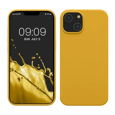 Image de kwmobile Housse Compatible avec Apple iPhone 14 Coque de téléphone Fine Finition Douce Miel